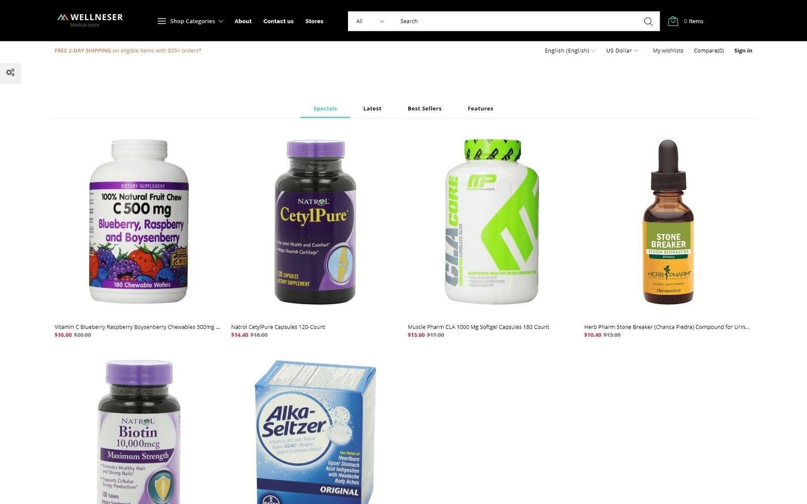 Wellneser - Medical Store Bootstrap Ecommerce Clean Тема PrestaShop