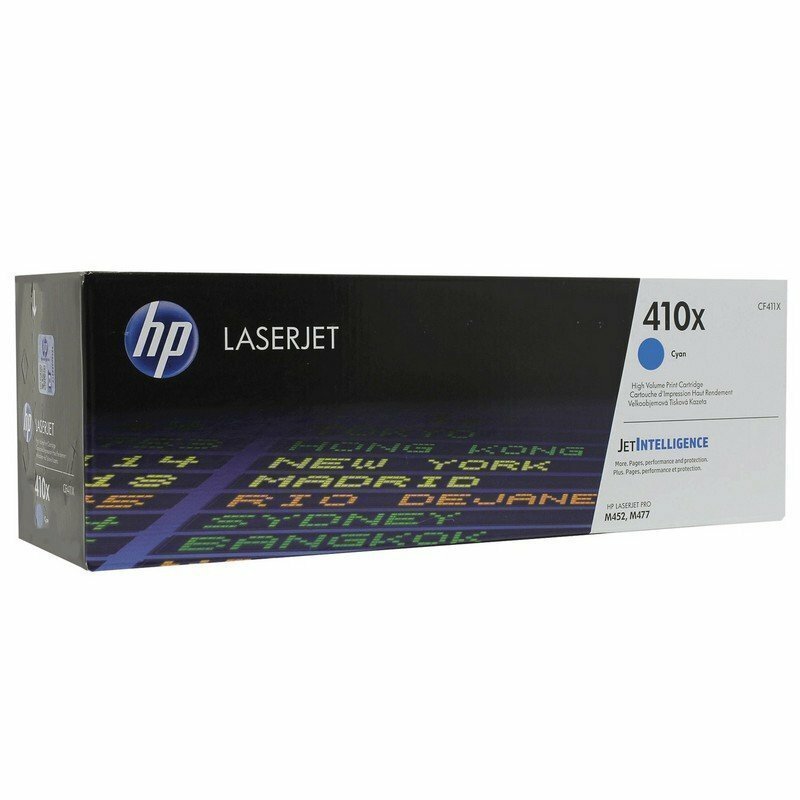 Картридж лазерный HP (CF411X) LaserJet Pro M477fdn/M477fdw/477fnw/M452dn/M452nw, голубой, оригинальный, 5000 с