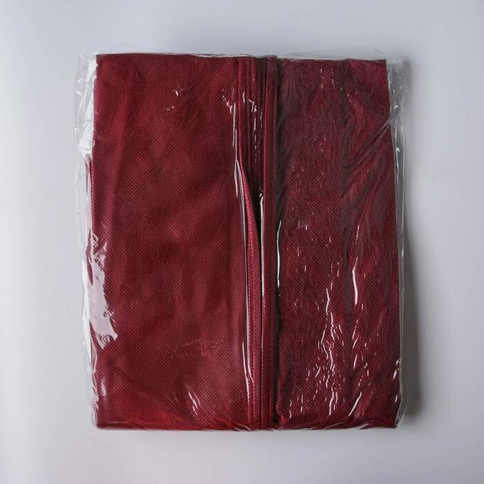 Чехол для одежды 60×100 см, спанбонд, цвет бордо - фотография № 2