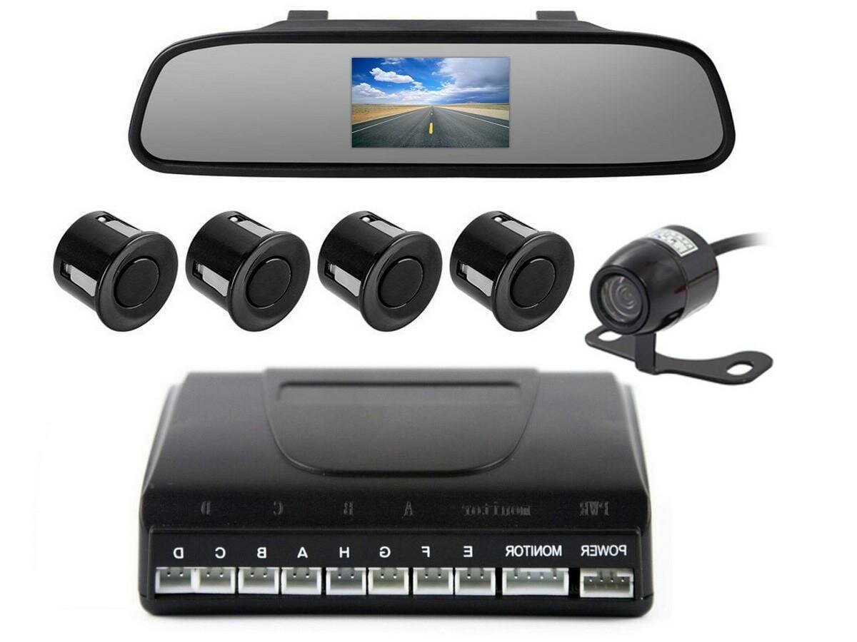 MasterPark 604-4-WZ беспроводной парктроник четырьмя датчиками с камерой заднего вида в зеркале 4.3 дюйма в подарочной упаковке