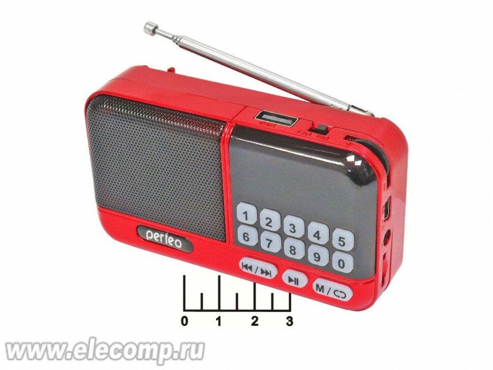 Радиоприемник Perfeo I20 Aspen USB/micro SD/AUX аккумуляторный (красный)