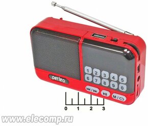 Радиоприемник Perfeo I20 Aspen USB/micro SD/AUX аккумуляторный (красный)