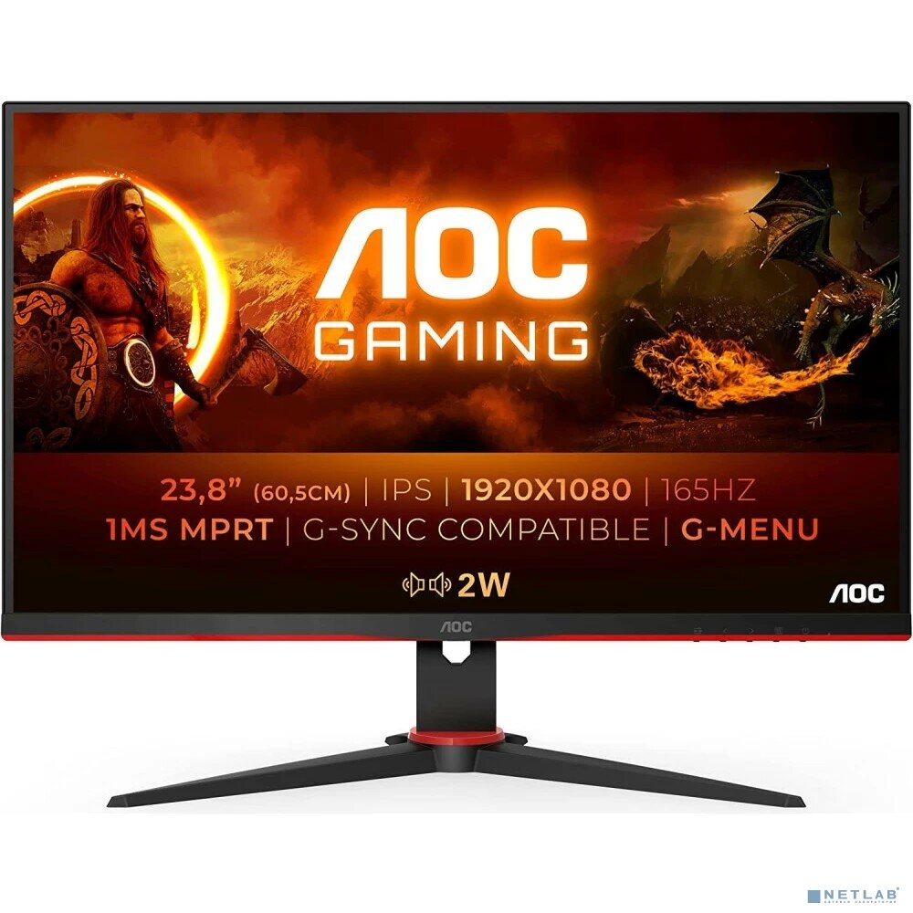 AOC Монитор LCD AOC 23.8" 24G2SPU IPS 1920x1080 165Hz 1ms 178/178 300cd 1000:1 2xHDMI комбинированная расцветка