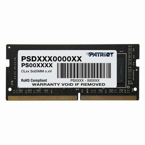 Оперативная память Patriot Signature PSD48G320081S DDR4 - 1x 8ГБ 3200МГц, для ноутбуков (SO-DIMM), Ret