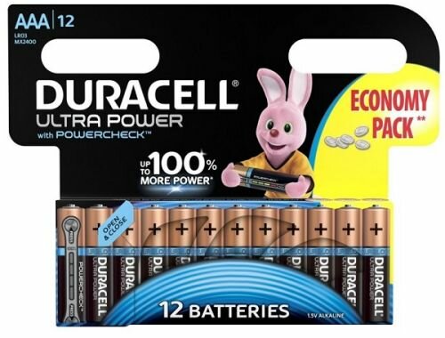 Батарейка Duracell LR03 Ultra Power 12шт, size ААА, MX2400