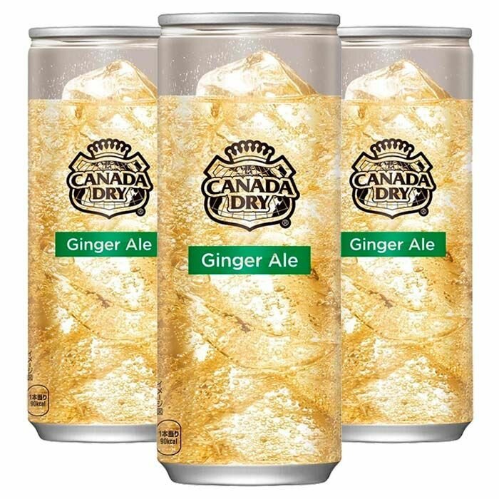 Газированный напиток Canada Dry Ginger Ale - имбирный эль (Япония), 250 мл (3 шт) - фотография № 1