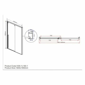 Душевая дверь Vincea Lugano VDS-1L160CL-1, 1600, хром, стекло прозрачное - фотография № 2