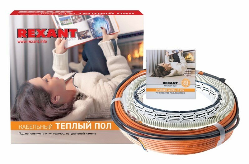 Rexant Теплый пол REXANT Standard RND -50-750 (750Вт/50м/ S обогрева, м2: 4,7-6,3) (двух жильный)