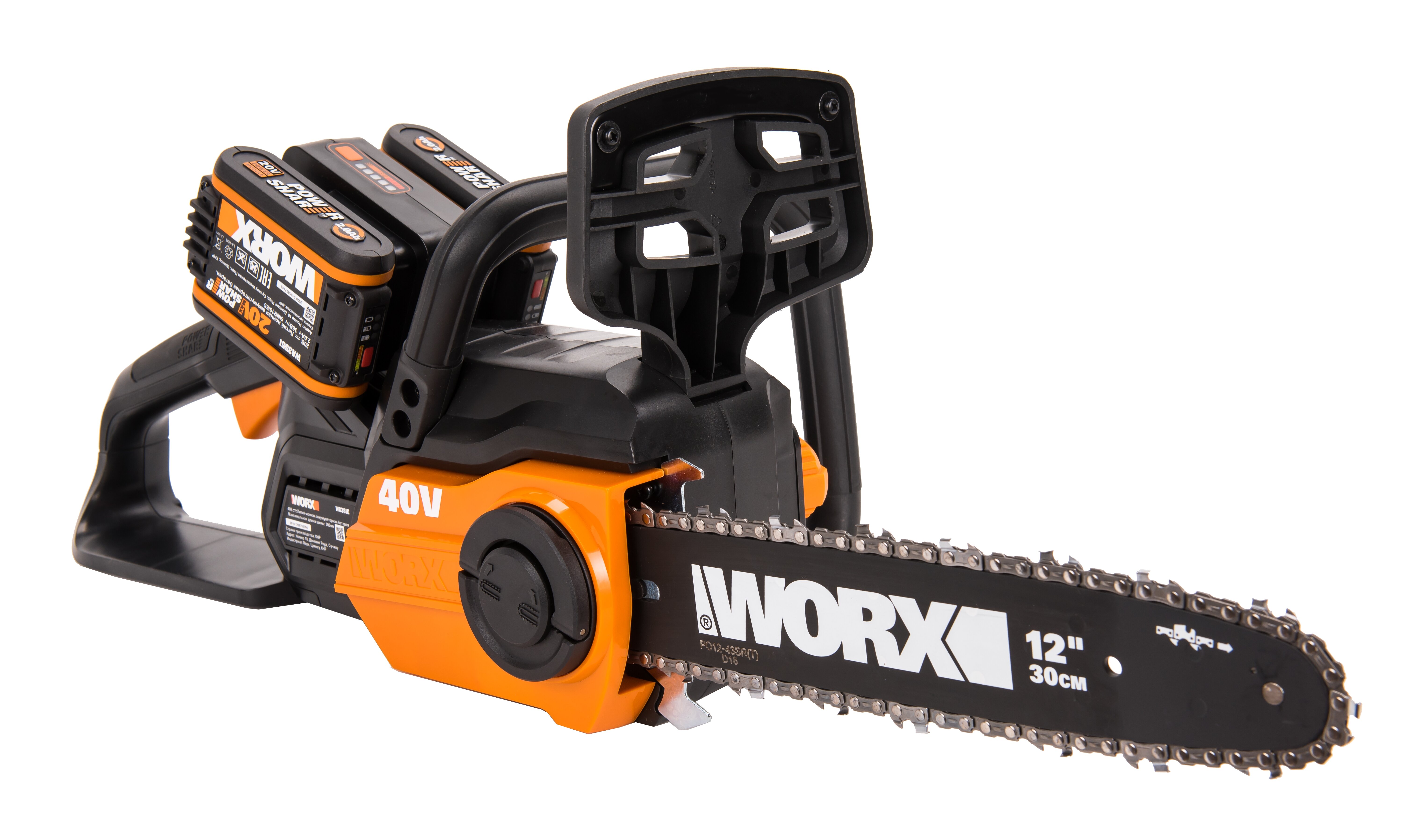 Цепная пила аккумуляторная WORX WG381E 40В 30см