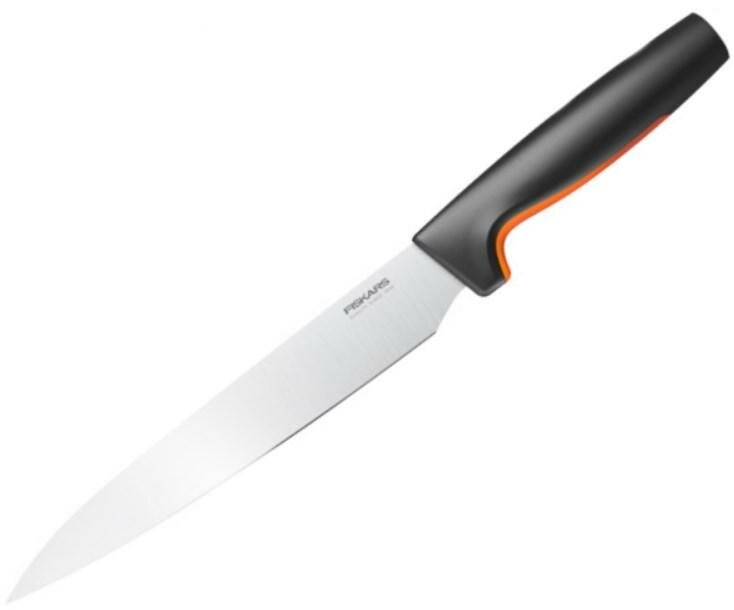 Нож кухонный Fiskars Functional Form 1057539 стальной для мяса лезв.210мм прямая заточка черный/оранжевый