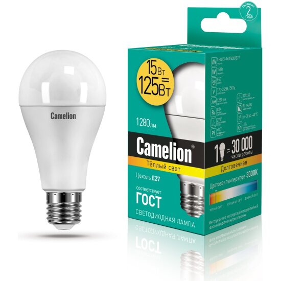 Светодиодная лампа CAMELION LED15-A60 830 E27