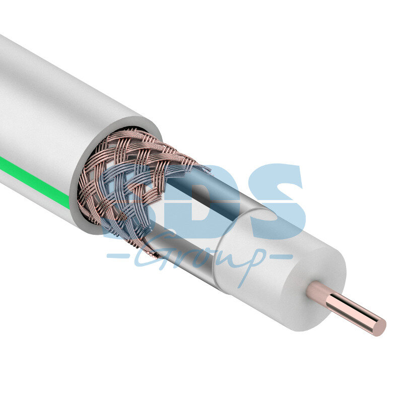 Антенный кабель в нарезку Rexant 01-2431-20 SAT 703B+Cu/Al/Cu, (75%), 75 Ом (20 метров), катушка