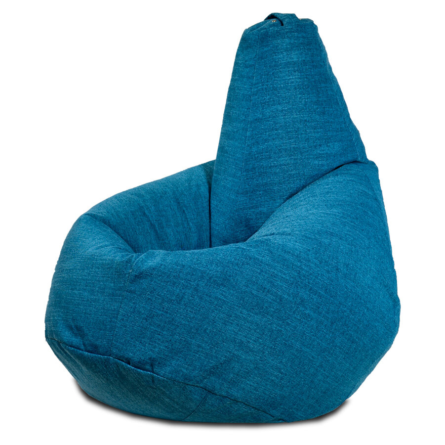 Кресло-мешок Груша Бирюзовый цвет (размер XL) PuffMebel, ткань рогожка