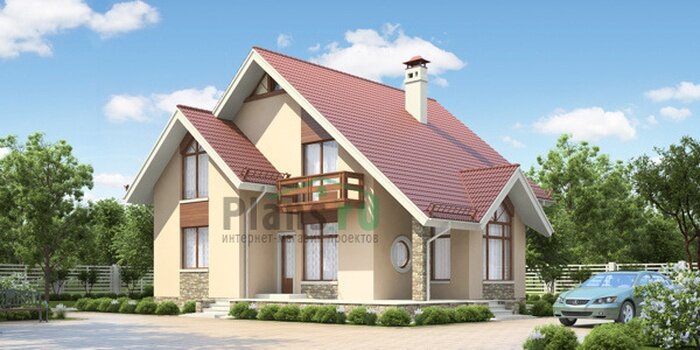 Проект дома Plans-53-42 (163 кв.м, газобетон 400мм) - фотография № 1