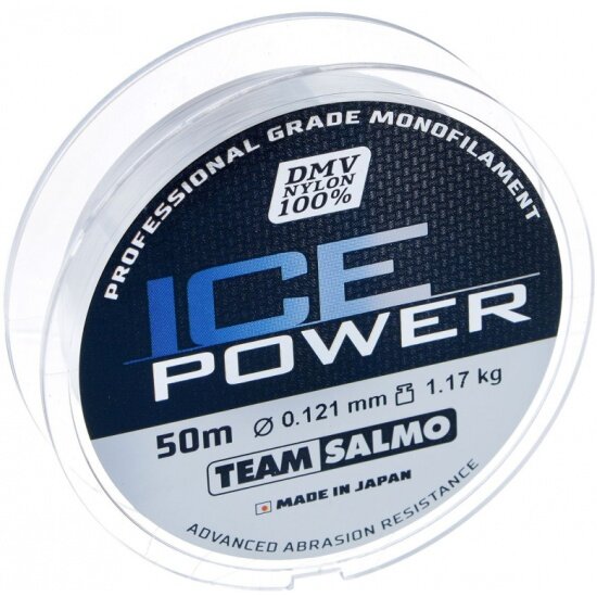 Леска монофильная зимняя SALMO Team ICE POWER 050/010, 50м 0,1мм, 0,81кг