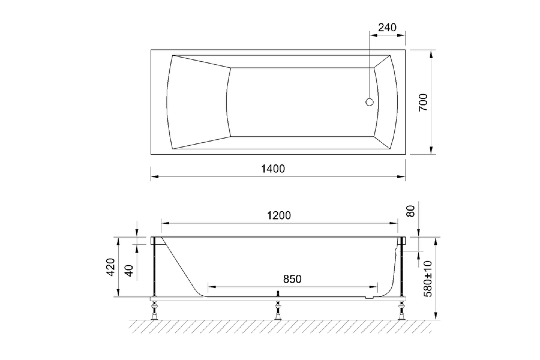 Акриловая ванна Royal Bath VIENNA 150X70X58 комплект(ванна, каркас, панель) - фотография № 5