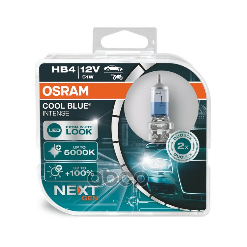 Комплект Ламп Hb4 12v 60w P22d Cool Blue Intense (Next Generation) 5000к 9006cbnhcb Osram арт. 9006CBNHCB