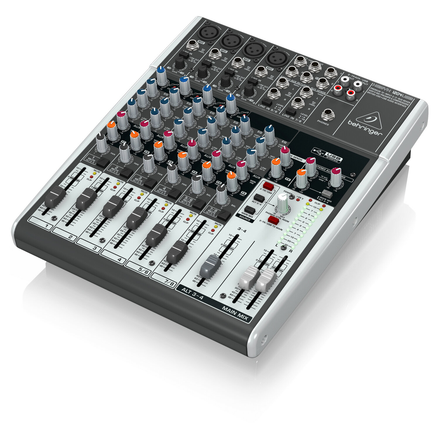 Behringer 1204USB     (4 , 2 , 2 AUX-,  USB-,    