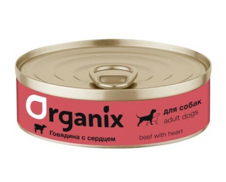 Organix консервы Консервы для собак говядина с сердцем 100 г (26 шт)