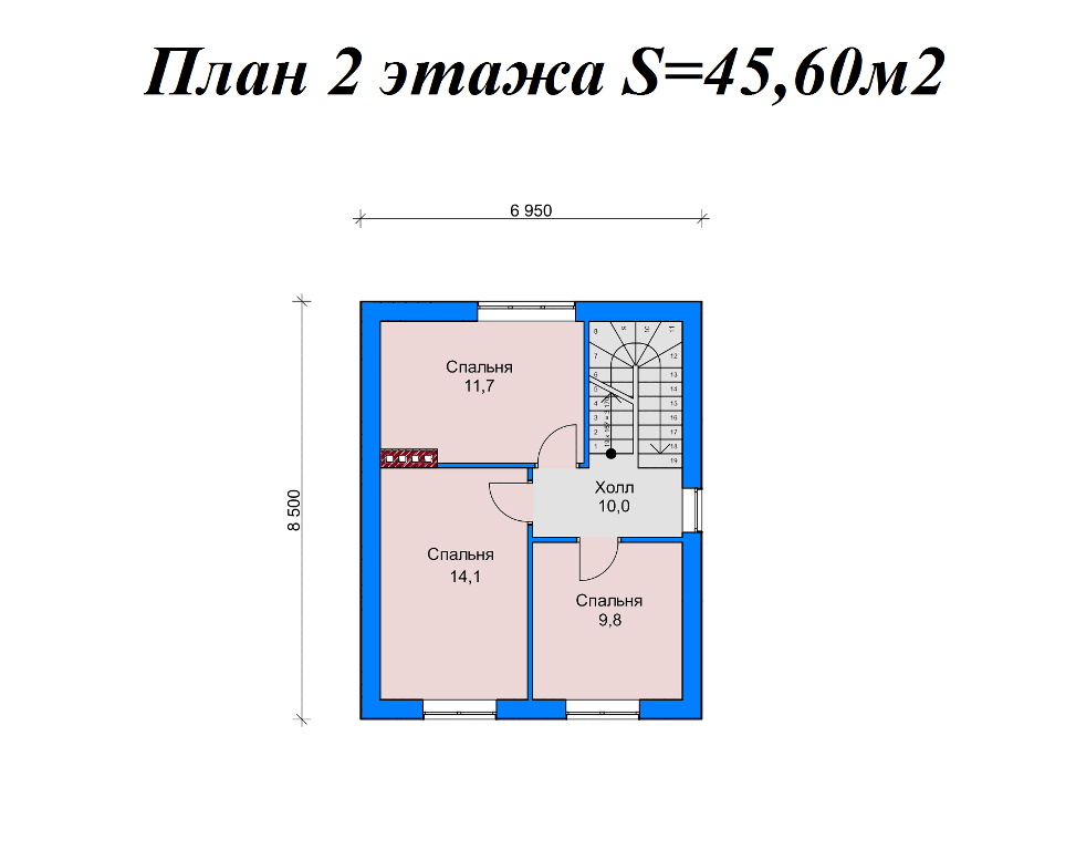 Проект жилого дома SD-proekt 15-0026 (92,5 м2, 8,72*8,5 м, газобетонный блок 375 мм, декоративная штукатурка) - фотография № 3