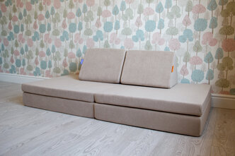 Детский диван Playdivan Humus, размер 172х86см, ткань велюр, бескаркасный игровой диванчик, диван кровать детская