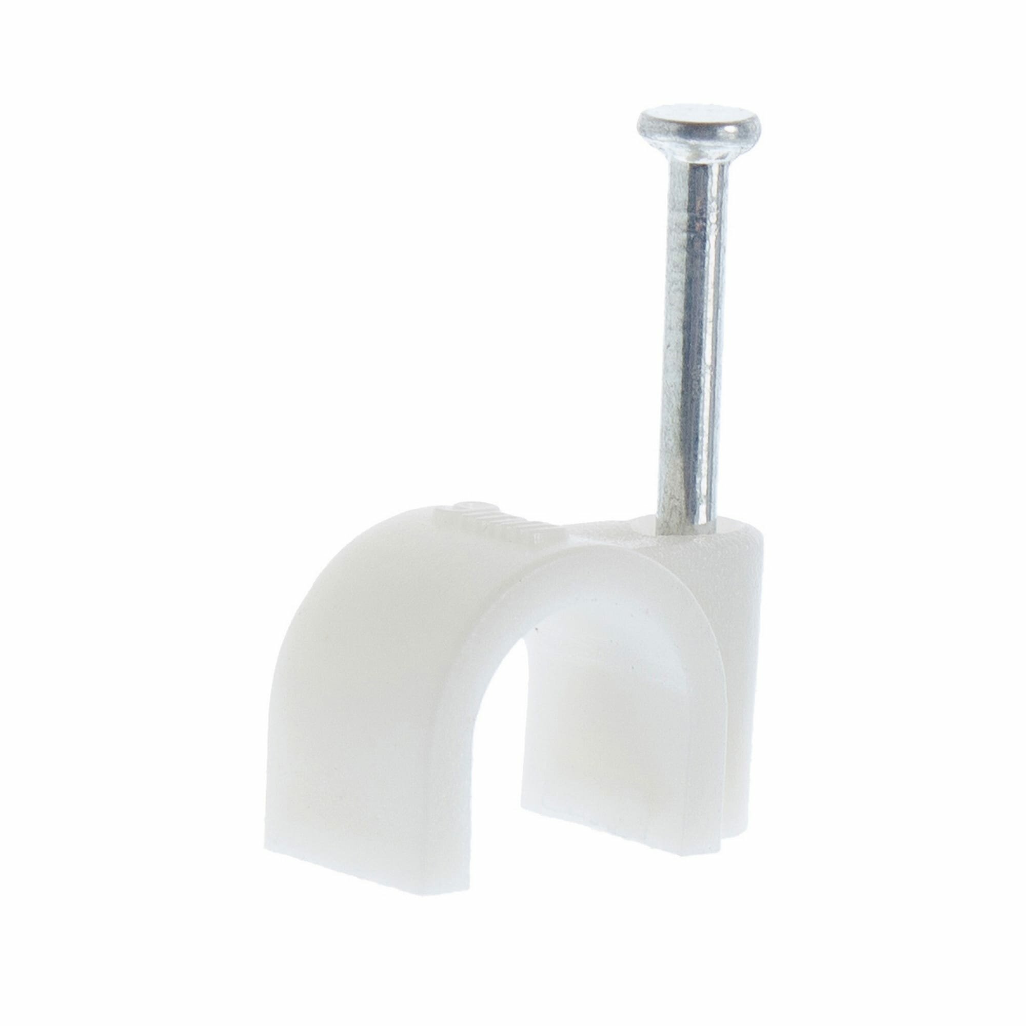 фото Скоба для кабеля Экопласт 9 мм круглая пластик цвет белый 50 шт.