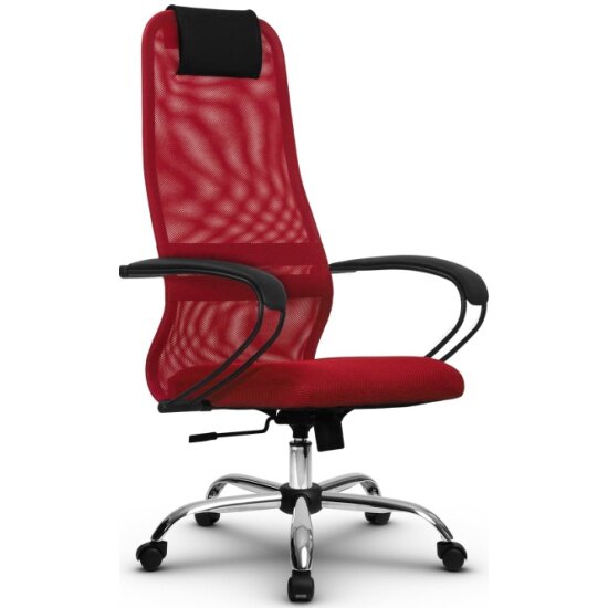 Кресло руководителя метта SU-B-8/подл.100/осн.003 (Красный/Красный)