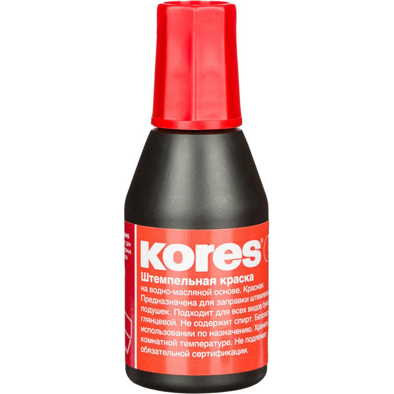 фото Краска штемпельная KORES красные 71324, 2 шт.