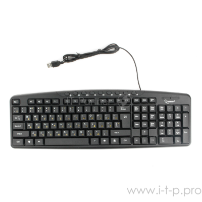 Клавиатура Gembird Kb-8340um-bl, Usb, черный, 107 клавиш + 9 доп. клавиш, кабель 1.7 метра 17447