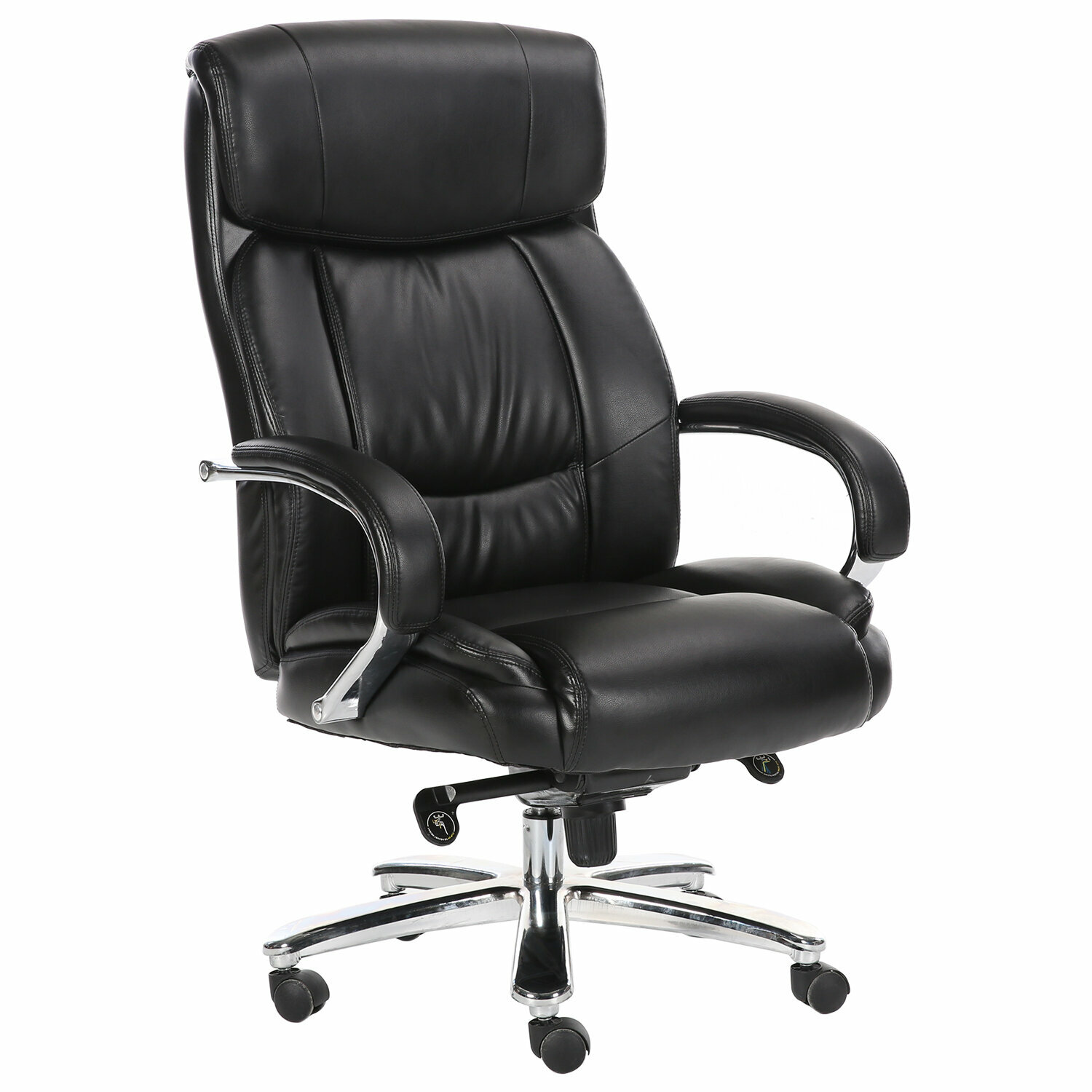 Кресло офисное BRABIX PREMIUM "Direct EX-580", хром, рециклированная кожа, черное, 531824 - фотография № 1