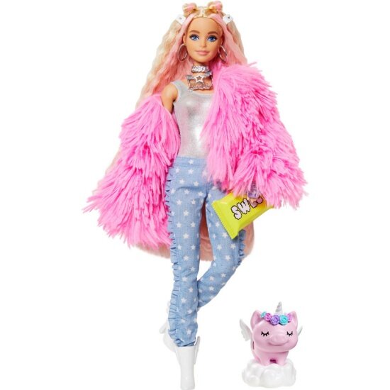 Кукла BARBIE GRN28 Экстра в розовой куртке