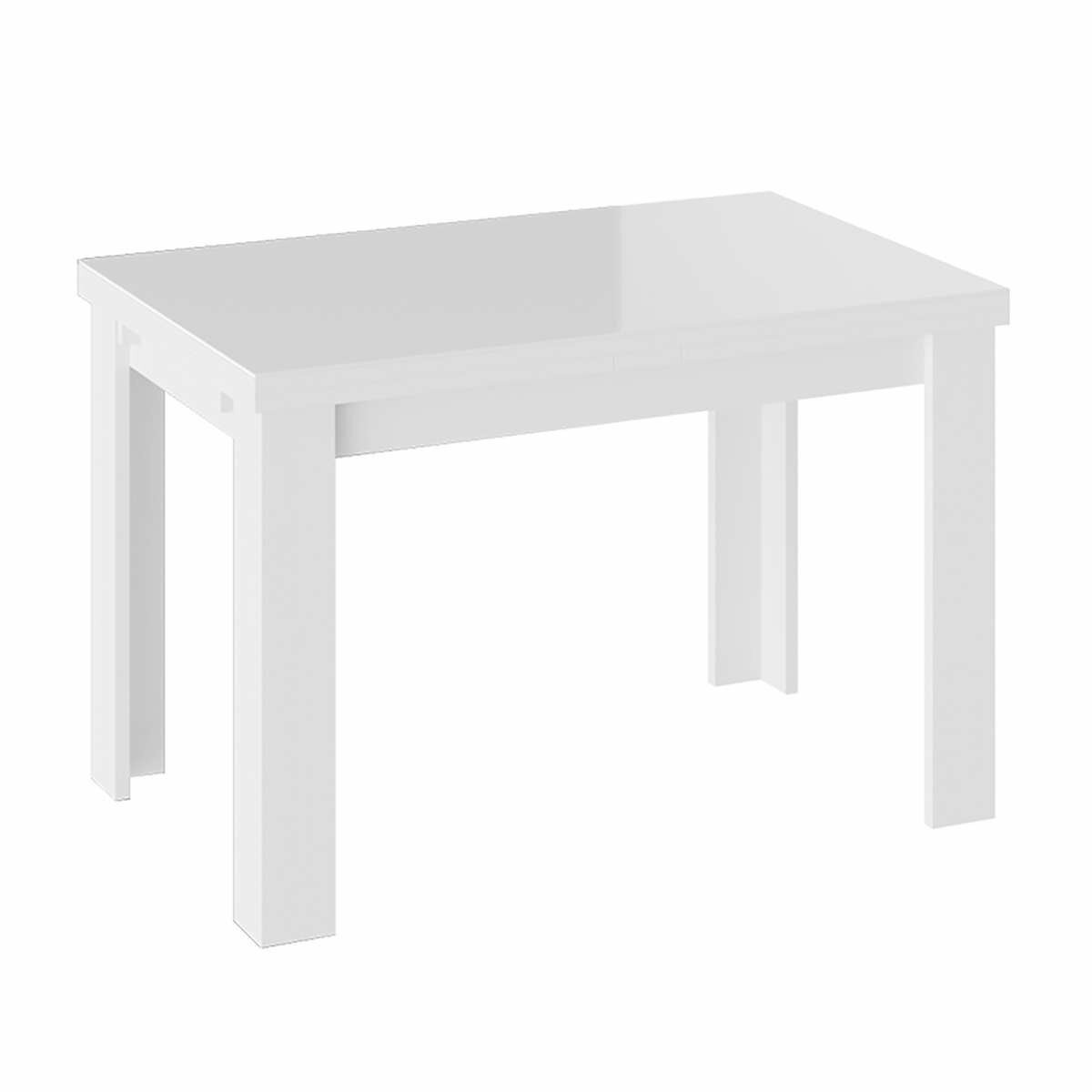 Стол обеденный Норман Тип 1 Белый/Стекло белый глянец 110х70х75