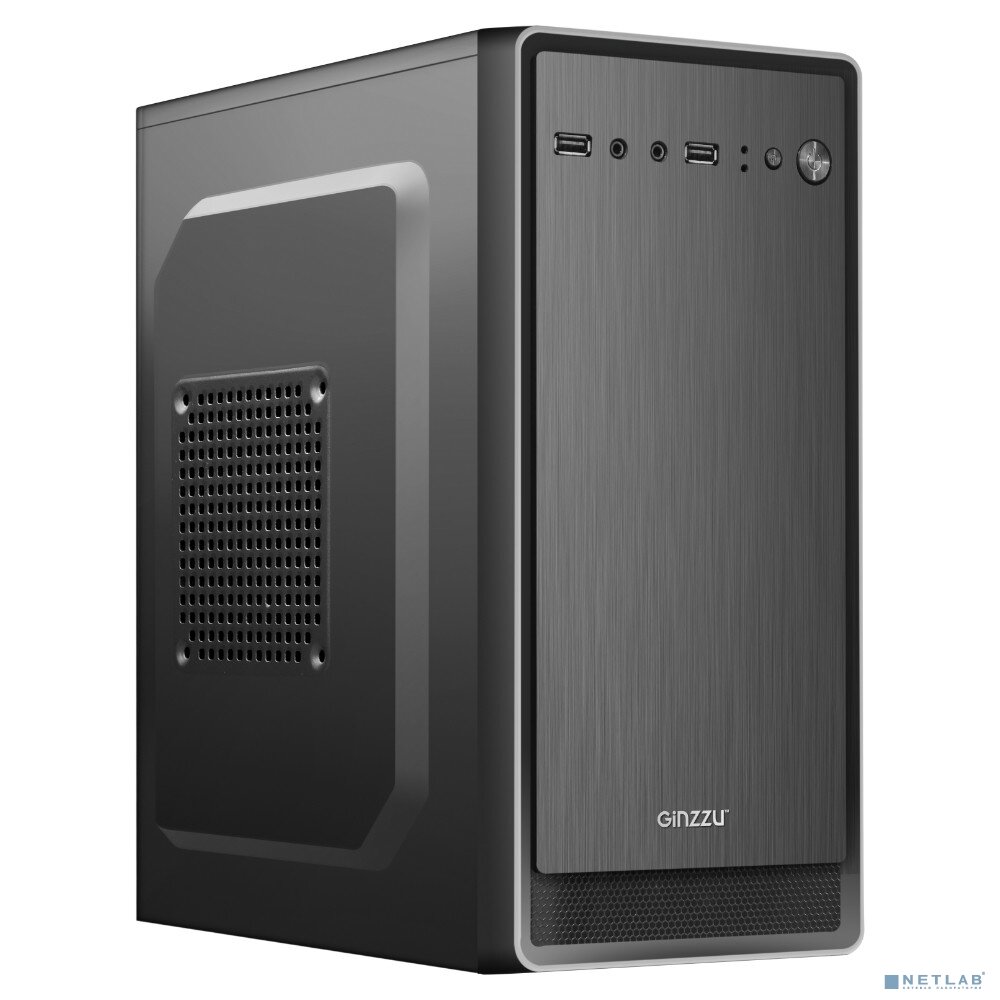 GINZZU корпус Ginzzu B180 2*USB 2.0,AU w/o PSU чёрный