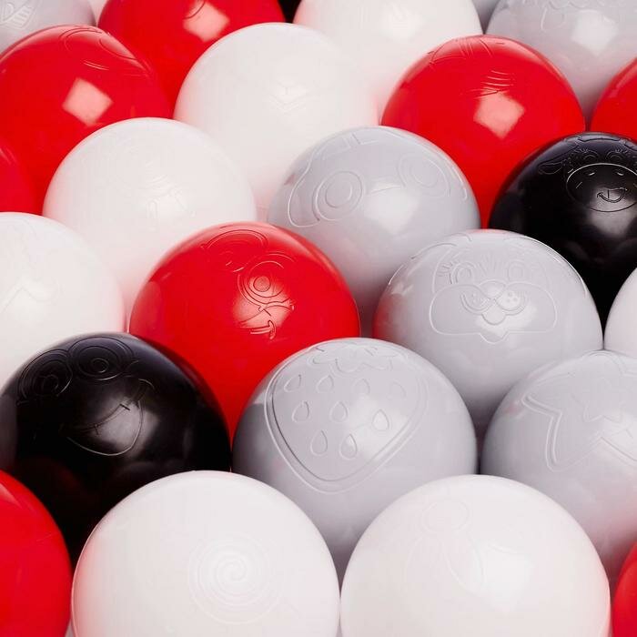Шары для сухого бассейна Соломон Набор шаров 150 шт, цвета: красный, серый, белый, чёрный - фотография № 2