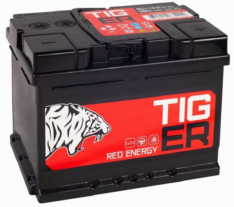 Аккумулятор автомобильный Tiger Red Energy 60 А/ч 510 А обр. пол. Евро авто (242х175х190)