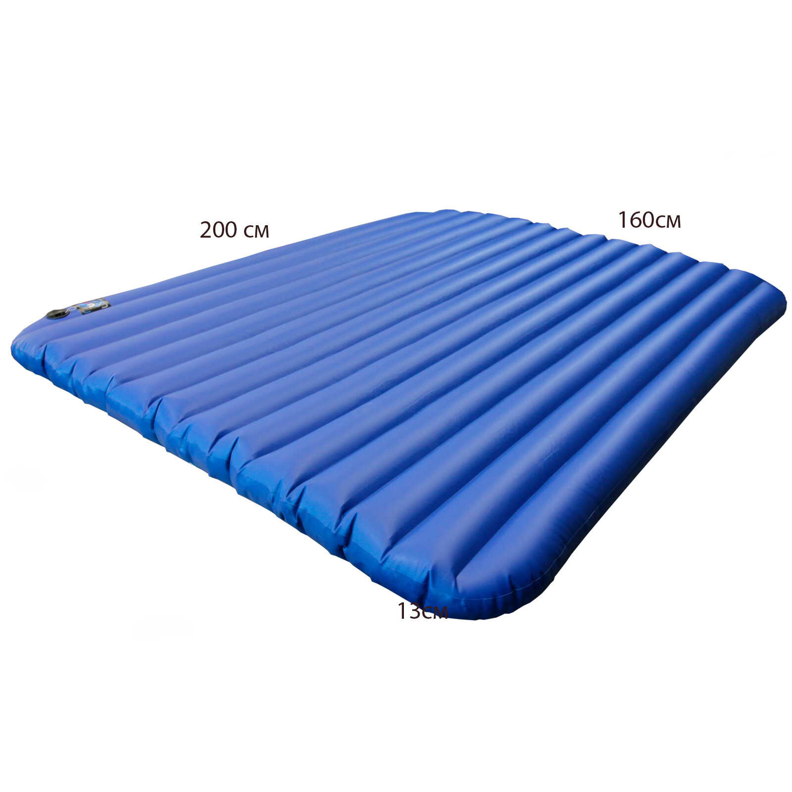 Матрас в палатку/200х160х13 см/Кровать надувная/Матрас надувной ПВХ/Color синий - фотография № 1