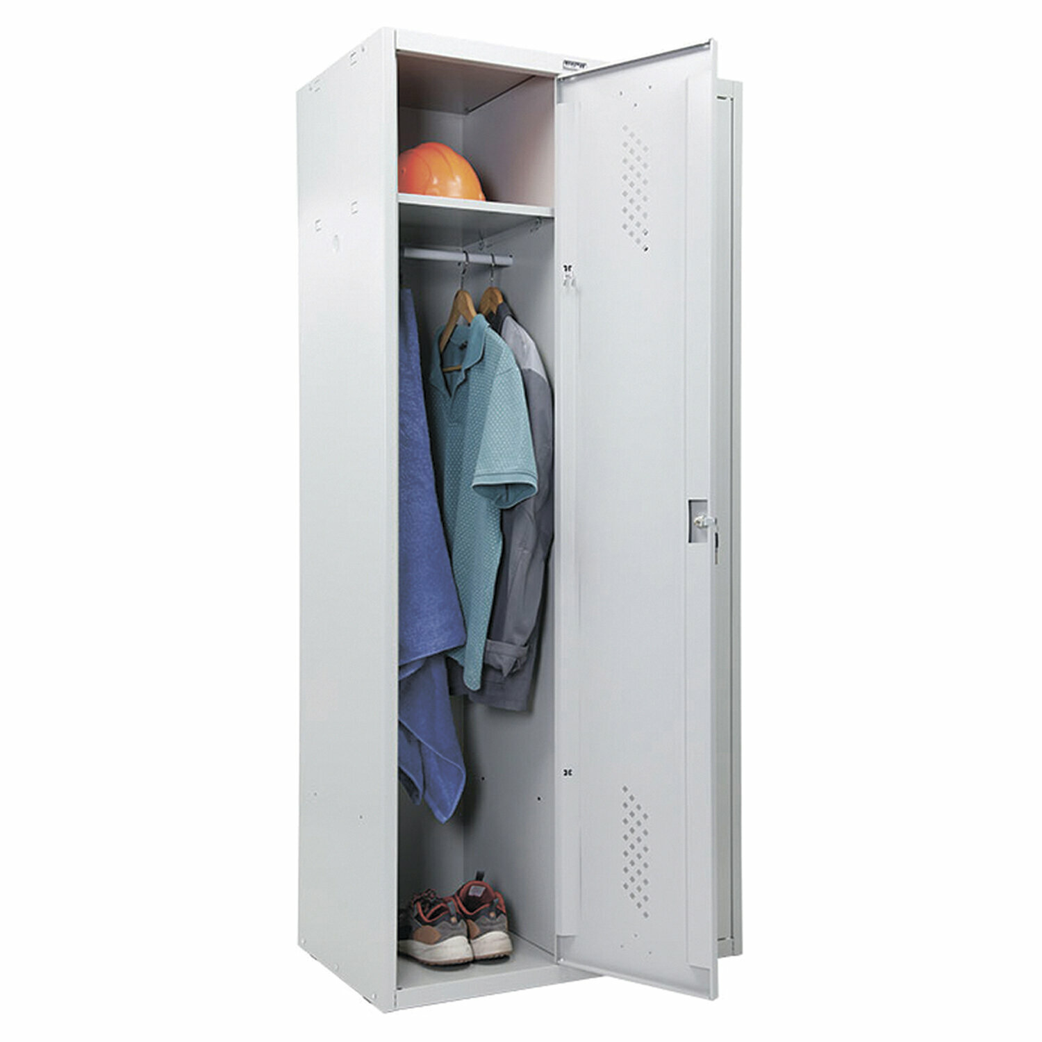 Шкаф металлический для одежды практик "LS-21-80", двухсекционный, 1830х813х500 мм, 35 кг - фотография № 5