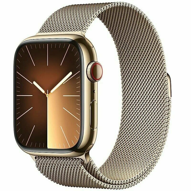 Apple Watch S9 41 mm, Gold Stainless Steel Case with Gold Milanese Loop