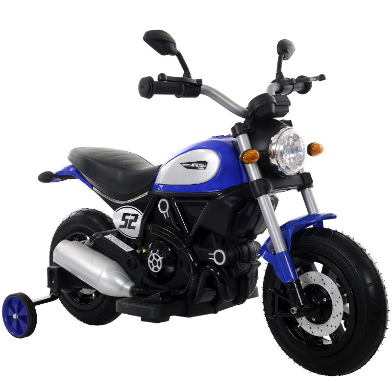 Электромобили, квадроциклы и мотоциклы QIKE Детский мотоцикл Qike Чоппер синий - QK-307-BLUE