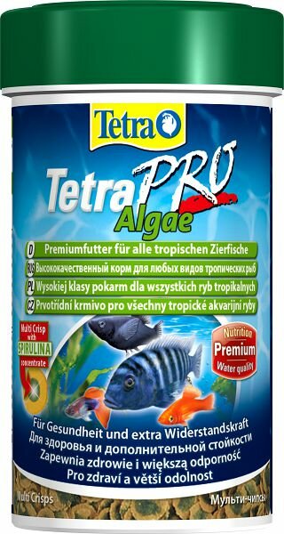 Tetra TetraPro Algae Crisps Специальный корм для травоядных рыб, чипсы 100 мл