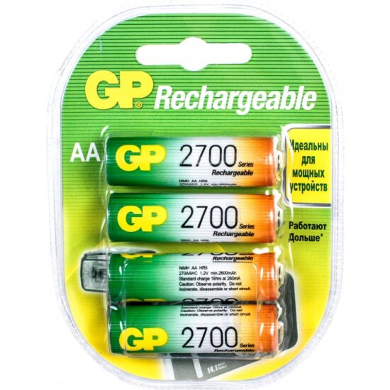 Аккумулятор GP LR6 AA 2700 mAh (уп 4 шт)