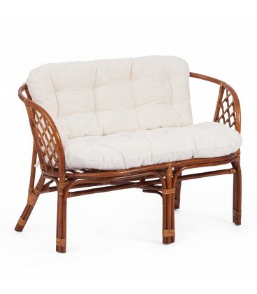 Комплект для отдыха BAHAMA (диван + 2 кресла + стол со стеклом ) /с подушками/, коричневый кокос - фотография № 2