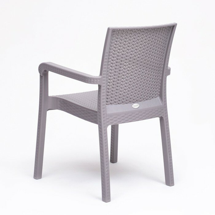 Кресло садовое "Ротанг" 57 х 57 х 87 см, серый - фотография № 3