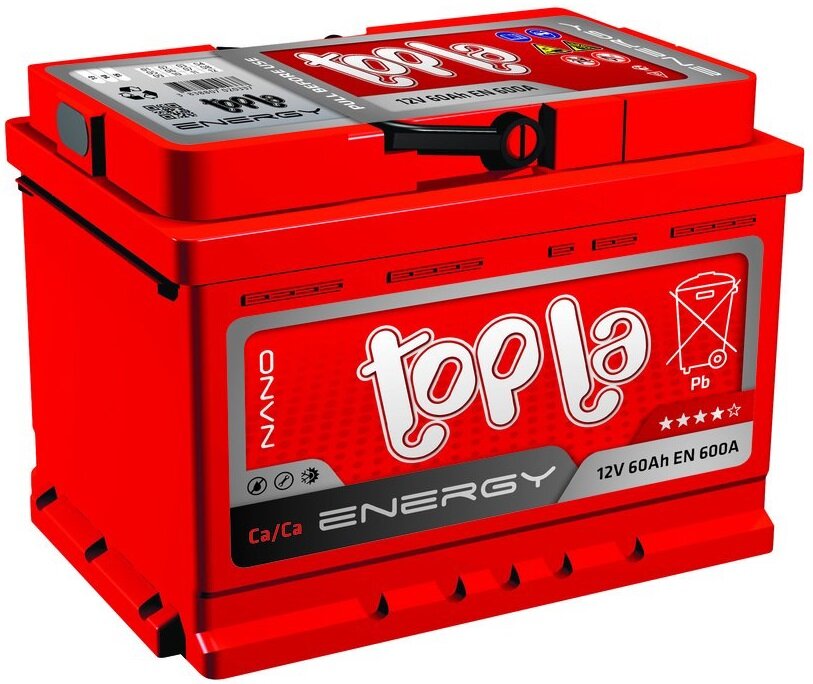 Аккумулятор автомобильный Topla Energy 60 ампер/час 600 - пускрврй ток. прямая полярность