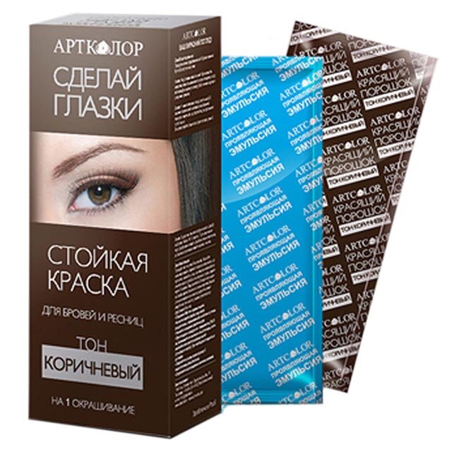 фото Краска для бровей и ресниц сделай глазки 6мл коричневый