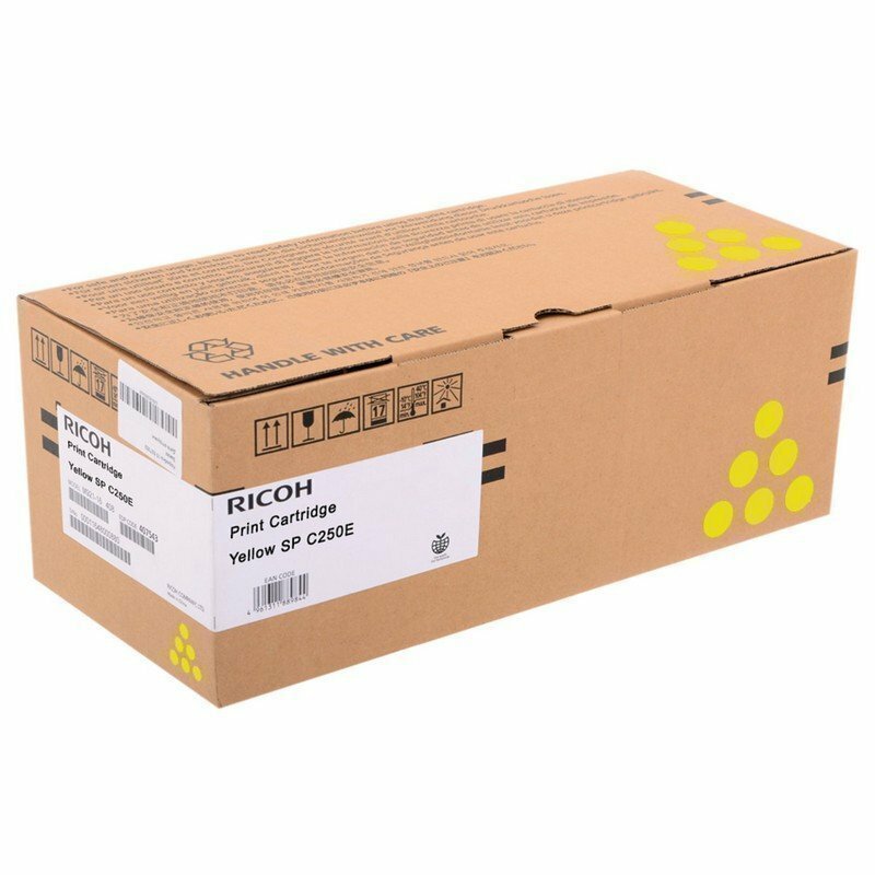 Тонер-картридж лазерный RICOH (SP C250E) SPC250/C260/C261/C260/C261, желтый, оригинальный, ресурс 1600 стр, 40 407546