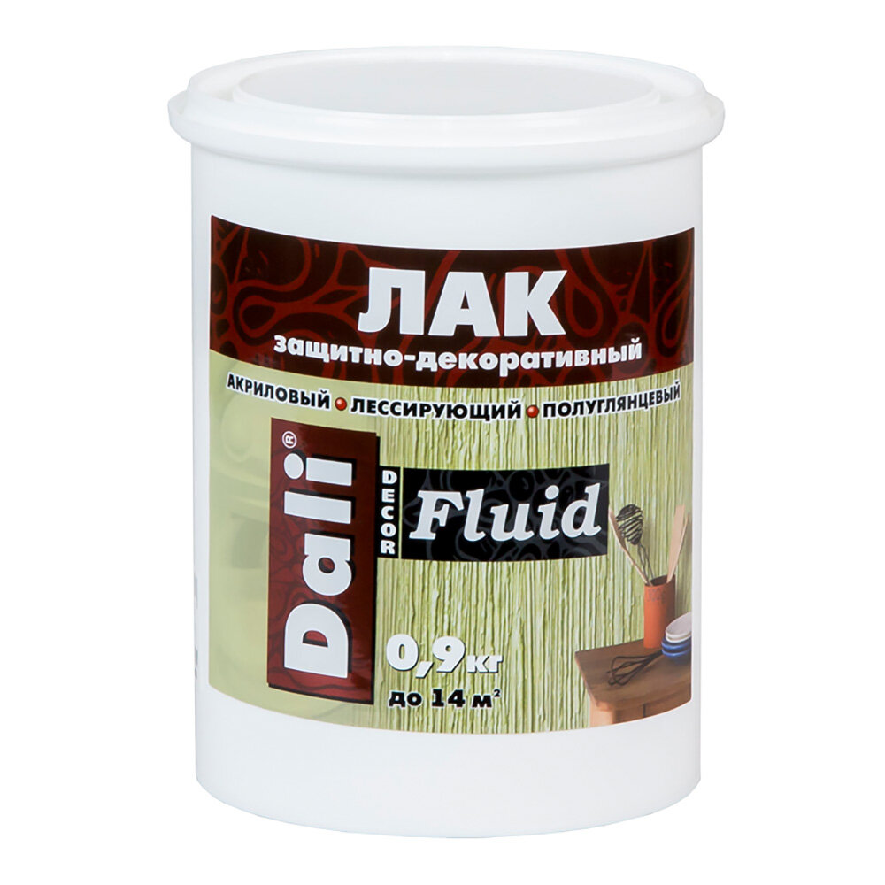 фото Лак лессирующий акриловый Dali-Decor Fluid полуглянцевый 0,9 л, 1 шт. в заказе