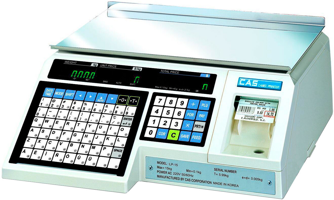 Весы торговые с печатью этикеток Cas LP-15 (v.1.6)