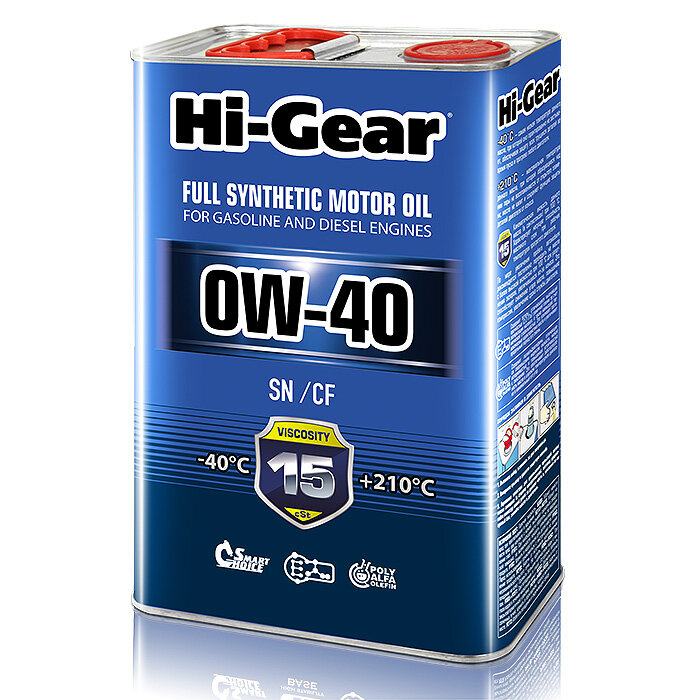 Моторное масло Hi-Gear 0W40 SN/CF, 4л (арт. HG0044) HG0044