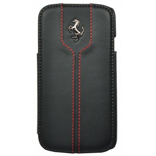 Кожаный чехол книжка Ferrari для Samsung Galaxy S4 Montecarlo Booktype (черный) Black_ FEMTFLBKS4BL